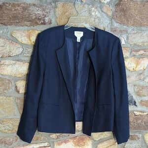 Talbots 100% Irish Linen Blazer Navy Blue